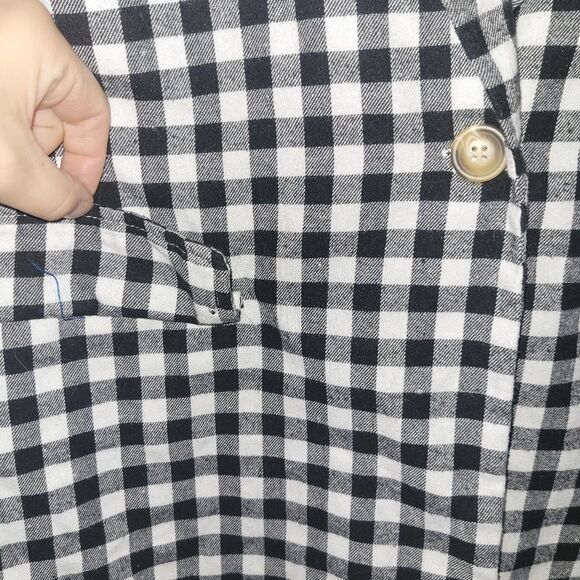 SHEIN Size Large Black White Monochrome Checkered Blazer - Picture 2 of 4